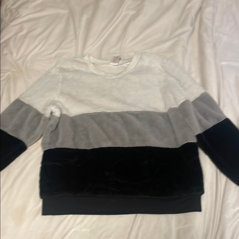 Color Block Fuzzy Sweater